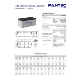 12 volt 200 Amper Jel Akü PANTEC Marka