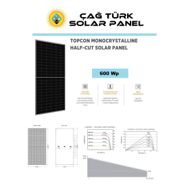 Çağtürk Solar (600 Watt ön yüz) (700 Watt çift yüz) A + (artı) TOPCON 10 Yıl Üretici Garantisi