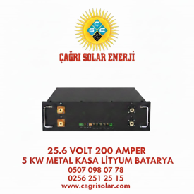 LİFEPO4 AKÜ 25,6 VOLT 200AH LİTYUM BATARYA ÇAĞTÜRK MARKA 5KW - 2 YIL GENEL GARANTİ 4 YIL HÜCRE GARANTİSİ